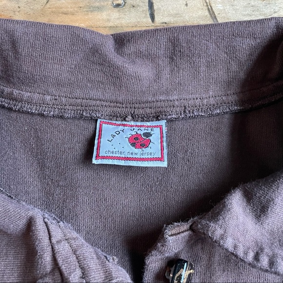 Lady Jane Brown Blouse or Light Jacket with Glass Buttons - Picture 5 of 14